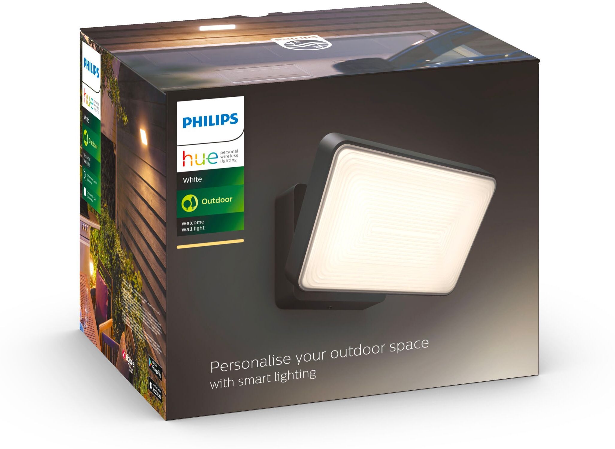 Philips Vägglampa Welcome HUE, utomhus, 15W, svart