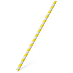 Papiertrinkhalm Spirale gelb `JUMBO` Ø8mm x 25cm