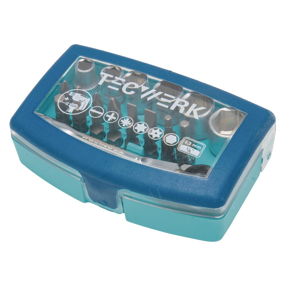 Tecwerk Bit-/Steckschlüsselset 24-teilig Schlitz/PH/PZD/T/Knarre/6 Nüsse (Innensechskant, Schraubschlitz) (2000829667)