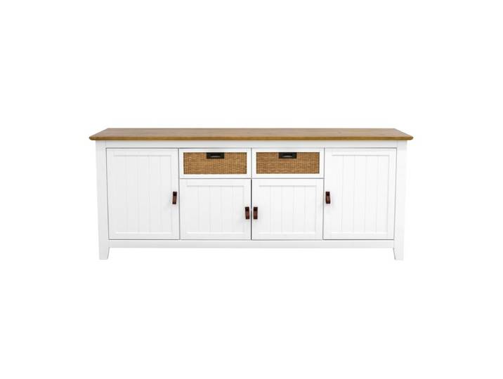 Buffet L 160 CAROL Blanc / imitation chêne