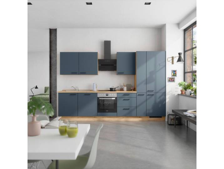 Küchenblock Easytouch High m. Geräten Dunkelblau