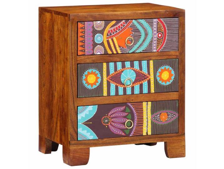 Remise Enfilade de rangement - Multicolore - Buffet bas bahut vaisselier - multicolore - 50x35x60cm - bois massif d'acacia_ygw55g