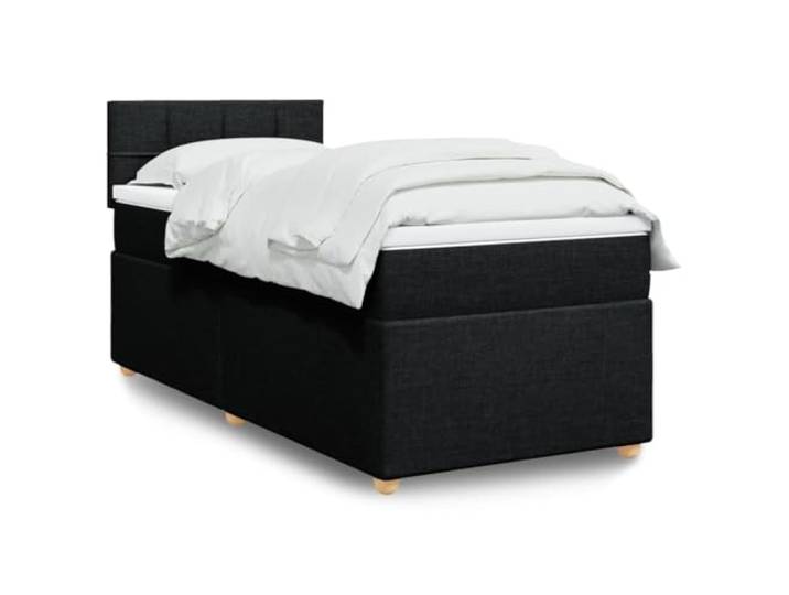 RJPLMFV Lattenrost mit Matratze, Schwarz, 90 x 190 cm Weicher Polyesterstoff, Taschenfedern, abnehmbarer Bezug, waschbar, inklusives Design