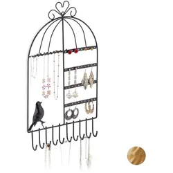 Relaxdays Schmuckhalter Wand Schwarz