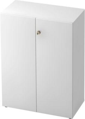 Aktenschrank TOPAS LINE, 3 Ordnerhöhen, Türen abschließbar, weiß/weiß