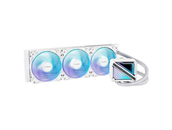 LE200 360 Refroidisseur de CPU liquide blanc – Design de pompe ARGB carrée Signature, Effets d'éclairage éclatants, Compatible avec Intel LGA 1851/1700 &amp; AMD AM5/AM4
