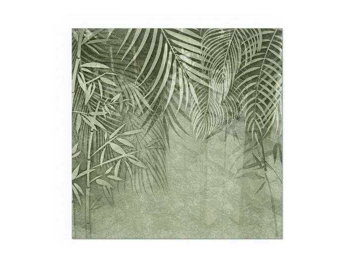 KAMINBODENPLATTE 60x60 cm - Tropische Blätter im Hintergrund