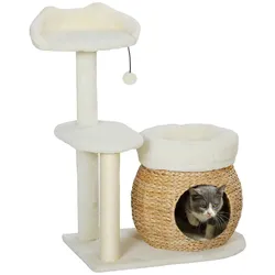 PawHut PawHut Kratzbaum 79 cm Katzenbaum mit Katzenhöhle für Katzen bis 5 kg Cremeweiß