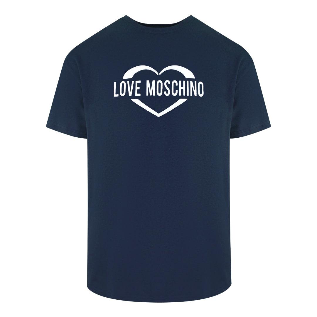 Love Moschino Love Logo Marineblauw T-shirt