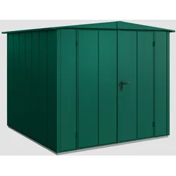 Hörmann Ecostar Metall-Gerätehaus Elegant mit Satteldach Typ 2, 238 x 238 cm,moosgrün,5,7 m2