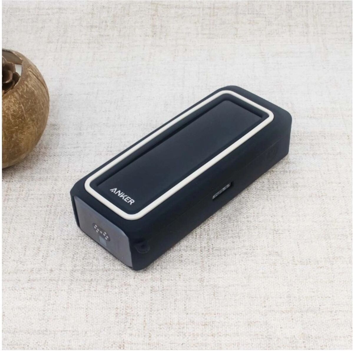 INF Silikon-Schutzhülle kompatibel mit Anker Prime Power Bank (26K, 300W) A110A — Off-White weiche Anti-Rutsch-Hülle