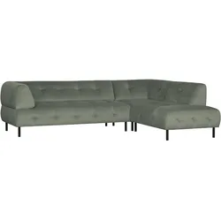 Ecksofa Lloyd Samtbezug, modernes Design, rechts, mintgrün, 4-5 Sitzplätze, hochwertig gepolstert