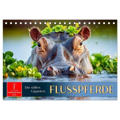 Flusspferde - die stillen Giganten (Tischkalender 2026 DIN A5 quer), CALVENDO Monatskalender