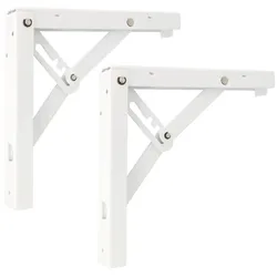 MS Beschläge Weiß 405mm x 405mm 3-stufig verstellbar Klappkonsolen-Paar Klappstütze Stahl