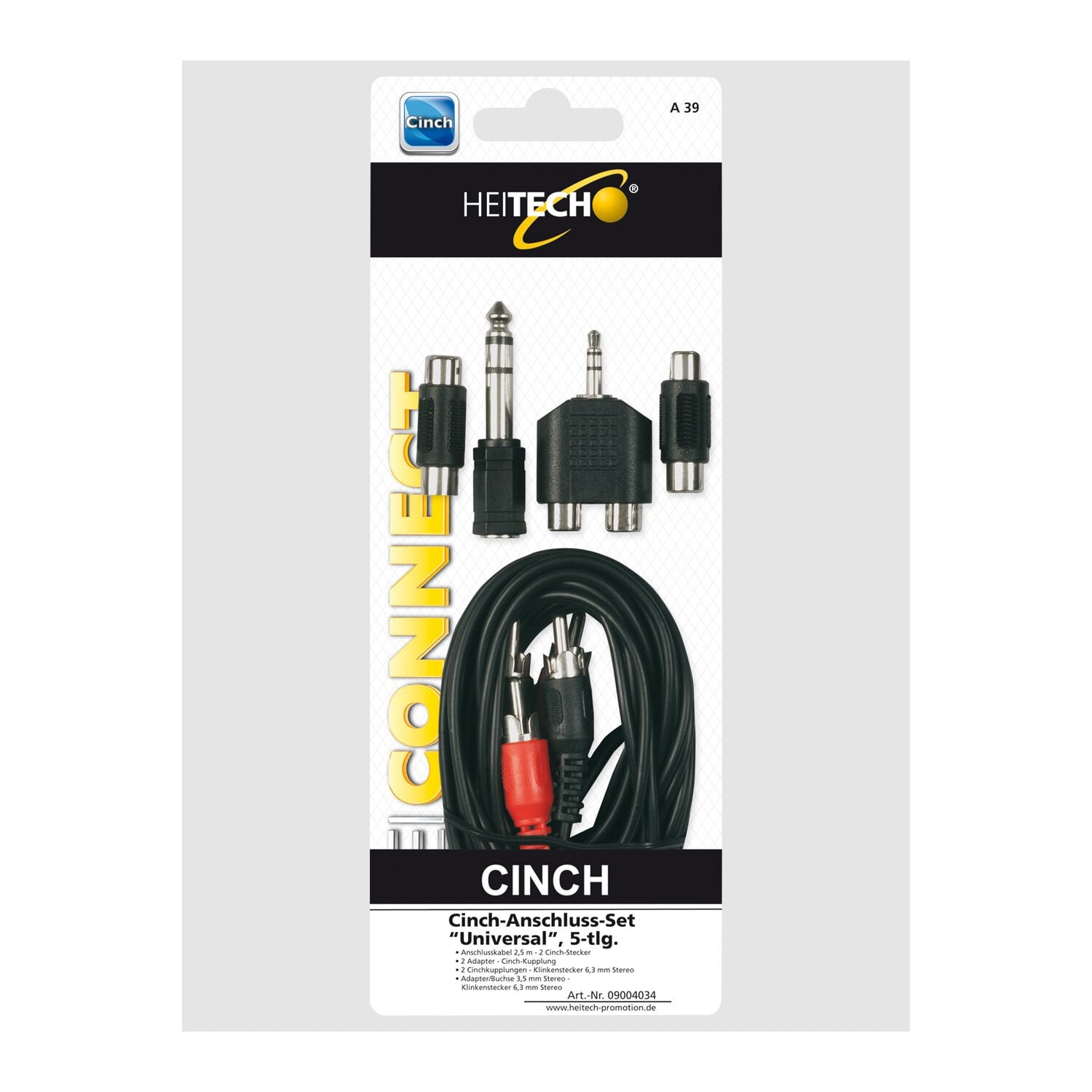Heitech Cinch-aansluitset Universeel, 5-delig
