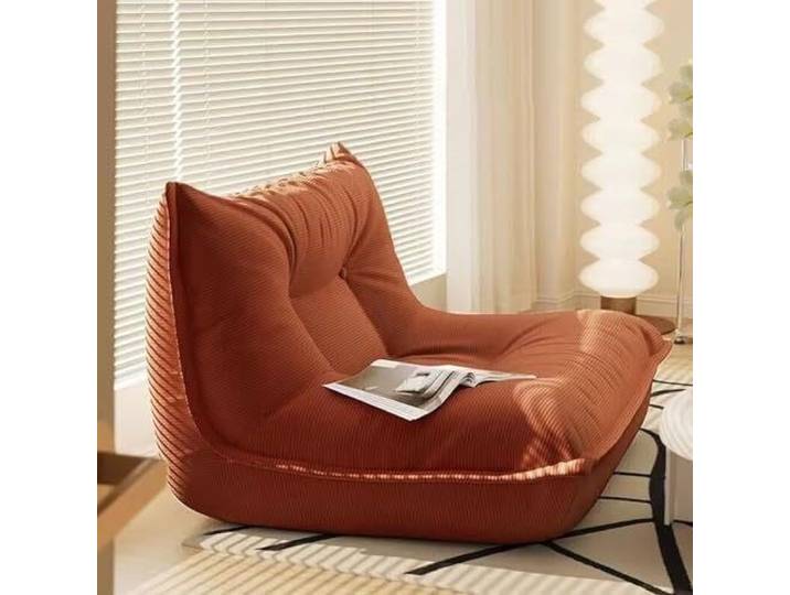 XXL-Bohnensack Sessel mit Memory-Schaum, ergonomischer Lounge-Sitz Großraum-Loungesessel mit abnehmbarem Bezug. Hochwertiger Komfortschaum & stabiler Stand. Ideal für(Orange)