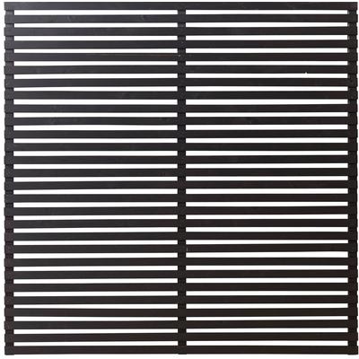 Sichtschutzelement PLUS "Tokyo", schwarz, H:180cm L:180cm, Massivholz, Stahl, Zaunelemente, für Montage auf bestehendem Fundament