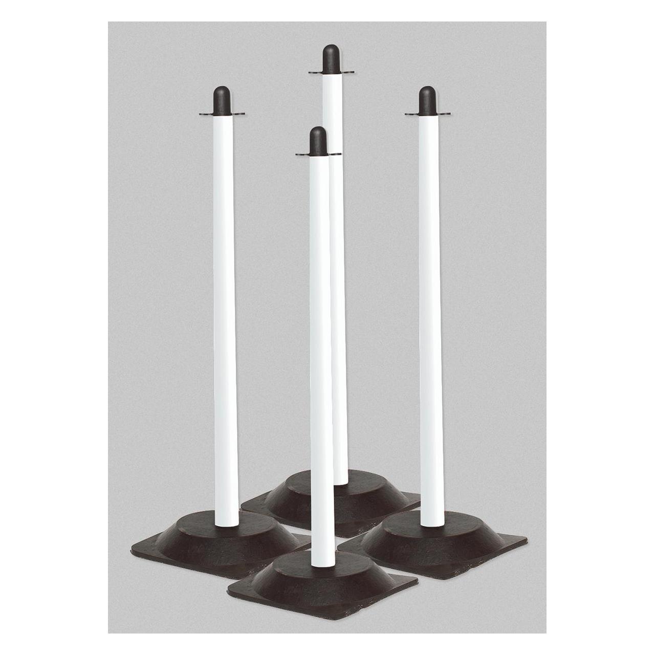 Brady Sperrpfosten & Gummifuss (1,6 kg), Polyethylen, Weiss (4 Stück/Pack) (256726)