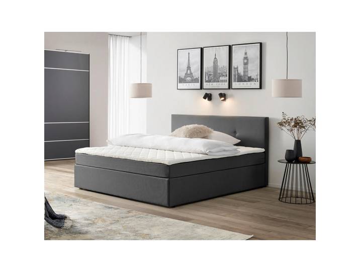 P & B Boxbett, Grau, Kunststoff, H2, 160x200 cm, Schlafzimmer, Bett, Doppelbetten