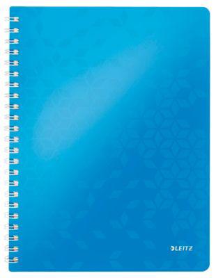 Collegeblock Leitz WOW, Format A4, 80 linierte Blatt, Klarsicht-Tasche, FSC®-zertifiziert, blau
