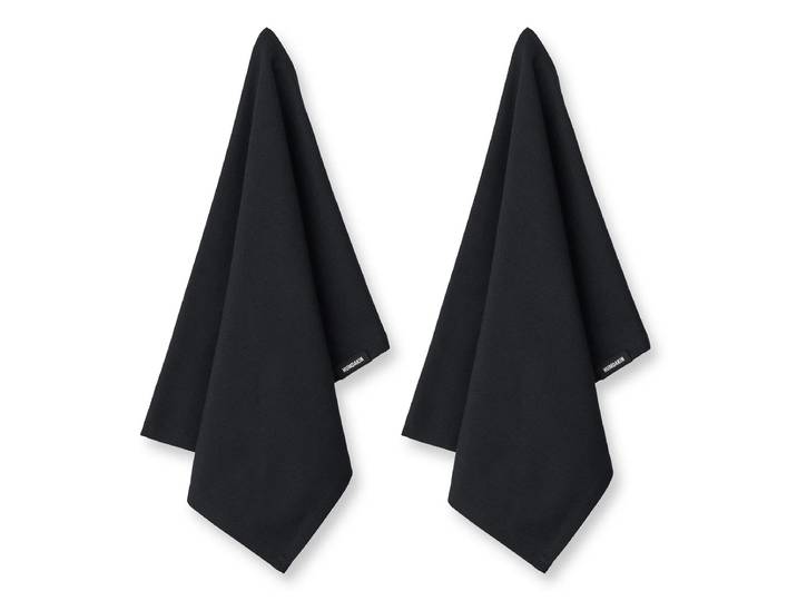 Humdakin - Geschirrtuch aus Biobaumwolle, 45 x 70 cm, coal (2er-Set)