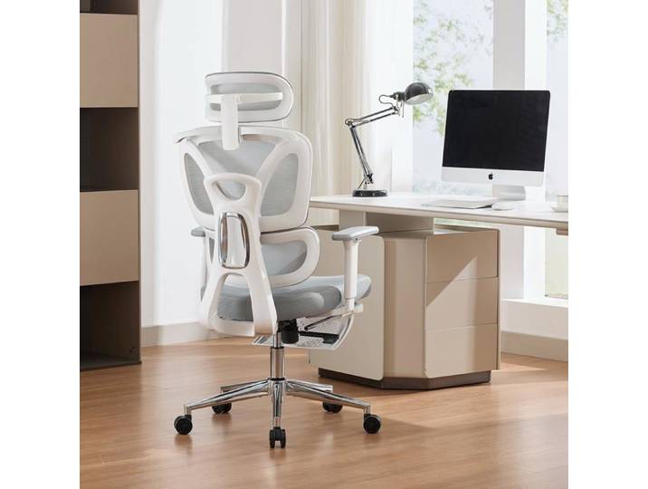 Chaise ergonomique - LUNSY - Support complet du corps - Dossier en maille respirante - Roulettes silencieuses 360°