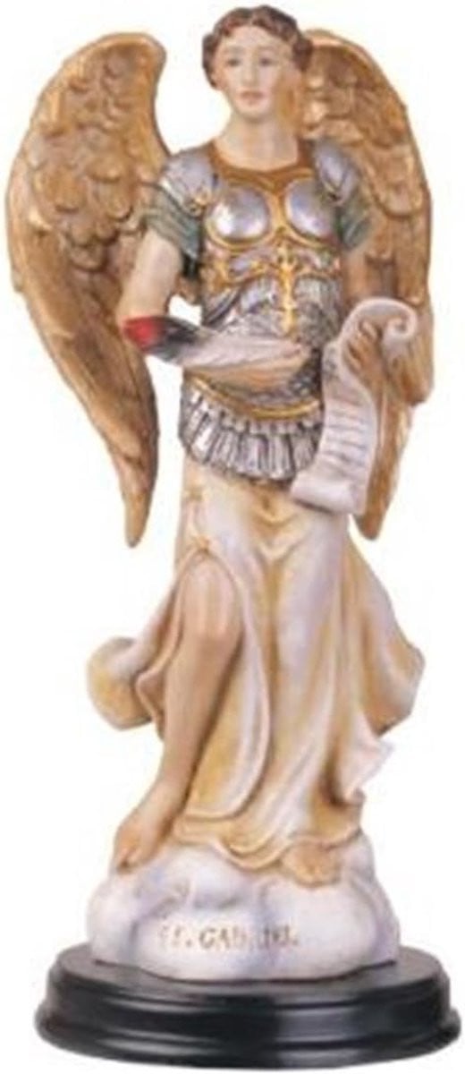 Heilige Engel Gabriel Religieus Beeldje voor op Tafel, Meerkleurig, Hoogte: 12,7 cm