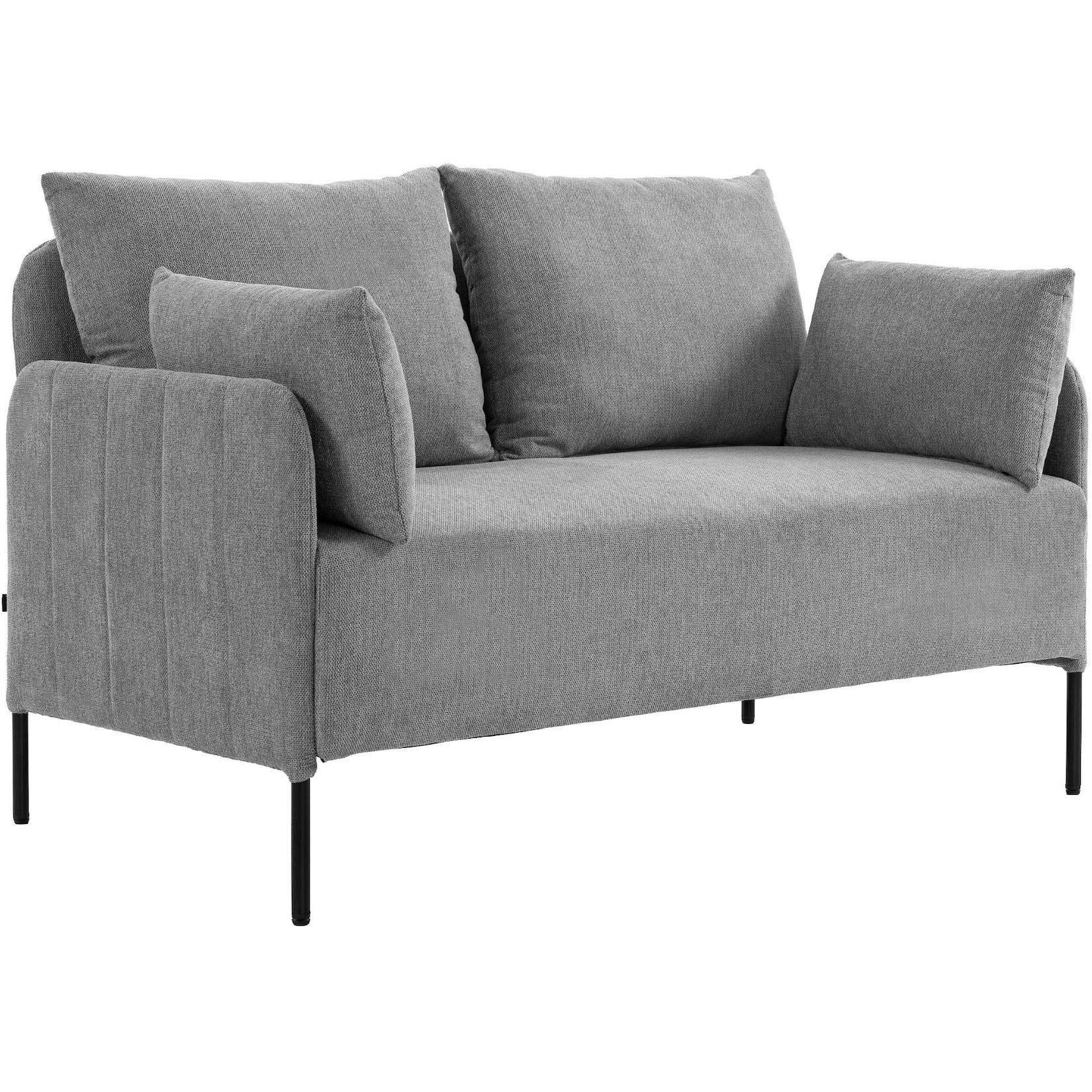 CLP Couch 2-Sitzer bequem Ziden, Sofa gepolstert mit Kissen, Polstermöbel bequem bis 300 kg belastbar