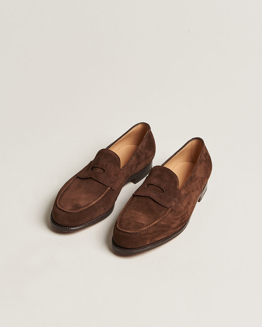 John Lobb Lopez Penny Loafer Dark Brown Suede men EU42,5 Brun