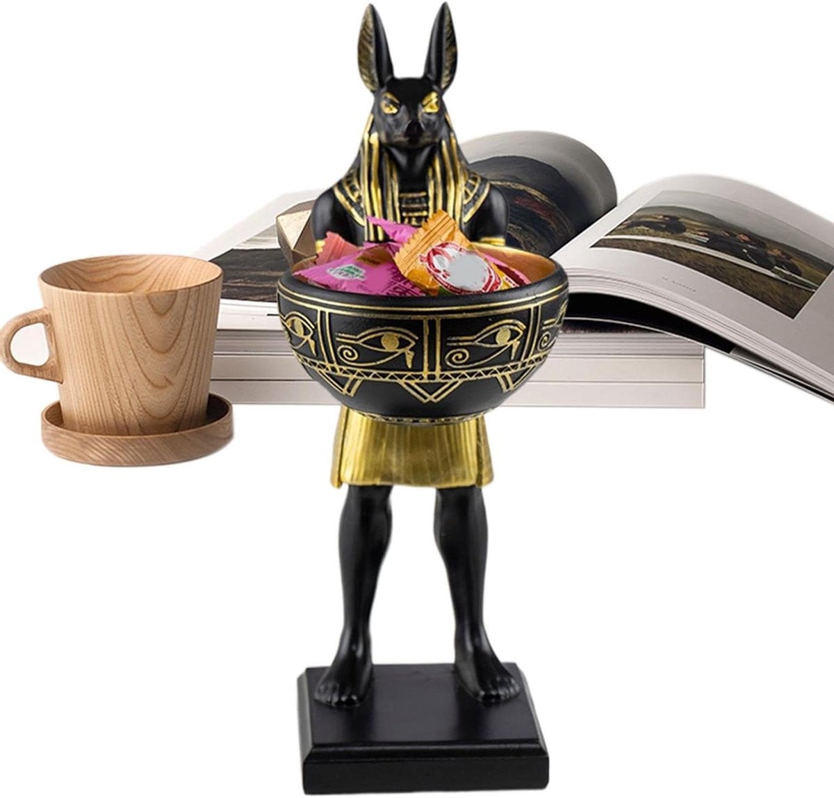 Decoratief hondenbeeld van hars - Egyptische dierensculptuur voor in de woonkamer of op een plank
