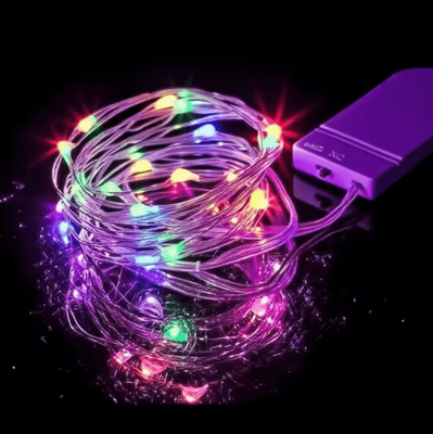 Inspire Curations Battery Operated Silver Wire Firefly Fairy String Lights multicolor 2m 20led