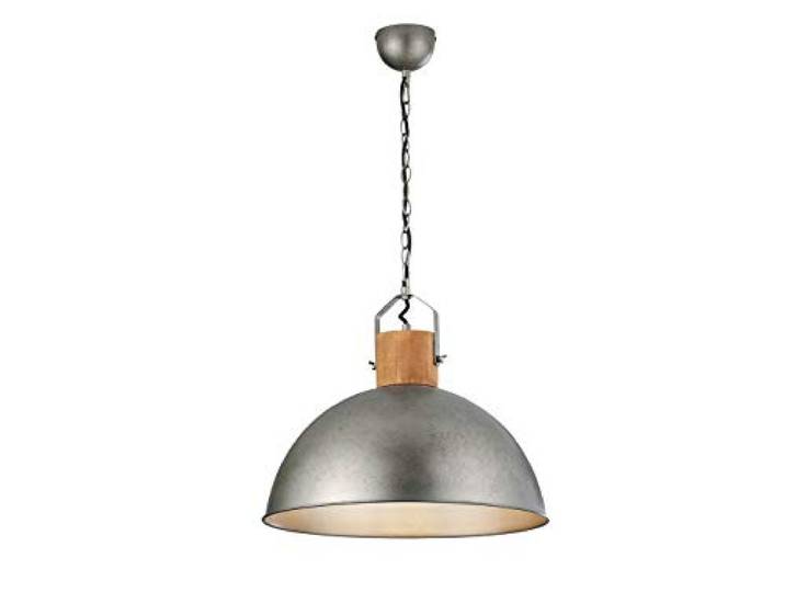 Trio Leuchten Pendelleuchte Delhi 303400167, Metall Nickel matt antik, Tülle Holz, exkl. 1x E27, Silver