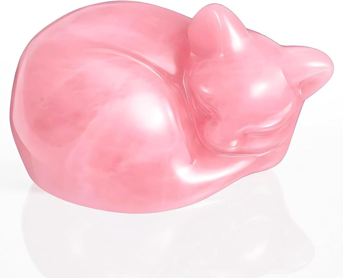 Amethist kristal kattenfiguur en rozenkwarts decoratie voor kattenliefhebbers