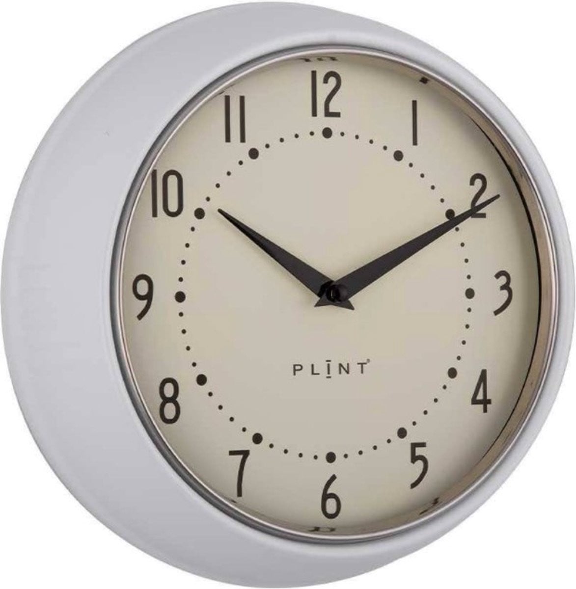 PLINT A/S Retro wandklok Wit met Quartz uurwerk