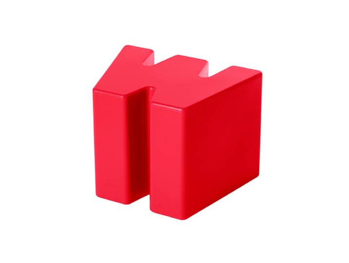 SLIDE tabouret bas DOUBLE U (Rouge - Polyéthylène)