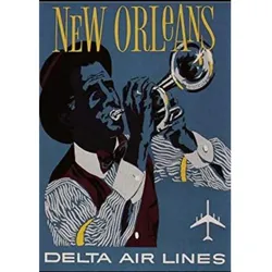 POSTER Amerika New Orleans Jazz A3 Schwarzer Rahmen