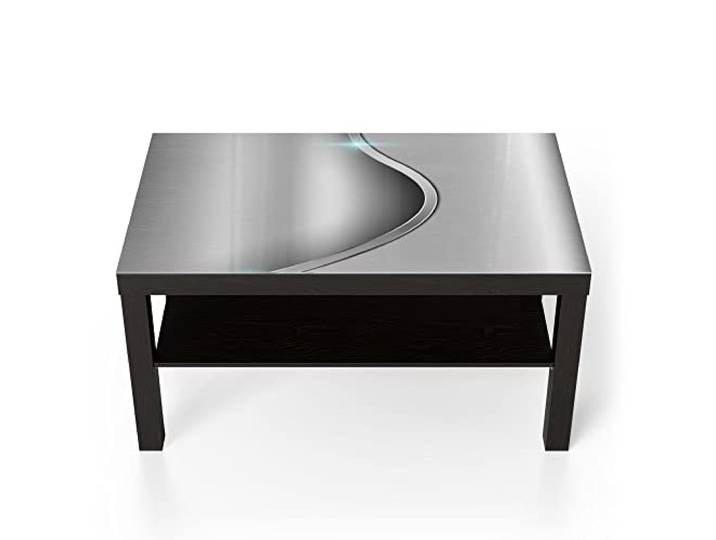 DEQORI Glastisch schwarz groß 90x50 cm Motiv Polierte Oberfläche ausgefallener Beistelltisch aus Glas Hochglanz Couchtisch fürs Wohnzimmer moderner Couch Tisch mit Design