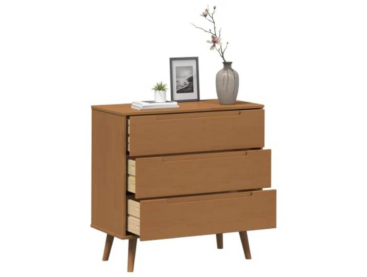 vidaXL Kommode MOLDE Karamell 80 x 40 x 80 cm Massives Kiefernholz