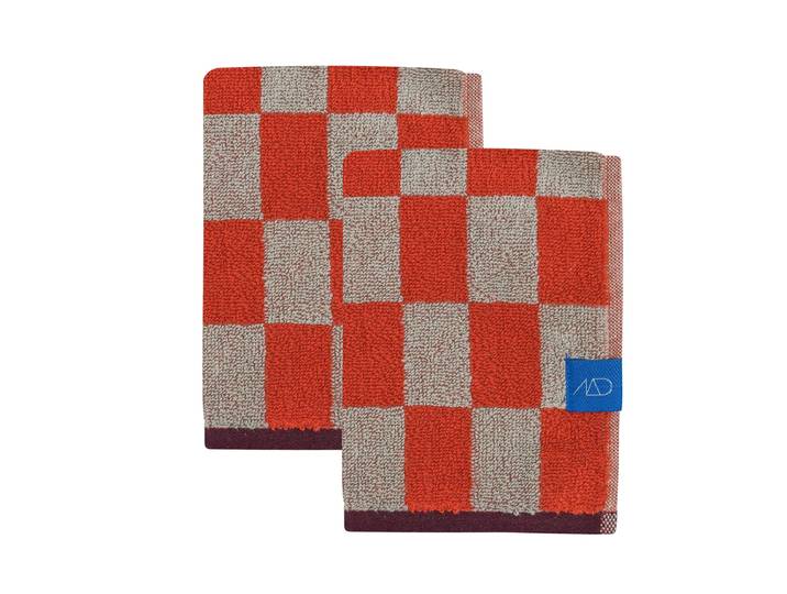 Mette Ditmer - Retro Gästehandtuch, 40 x 55 cm, dunkelorange (2er-Set)
