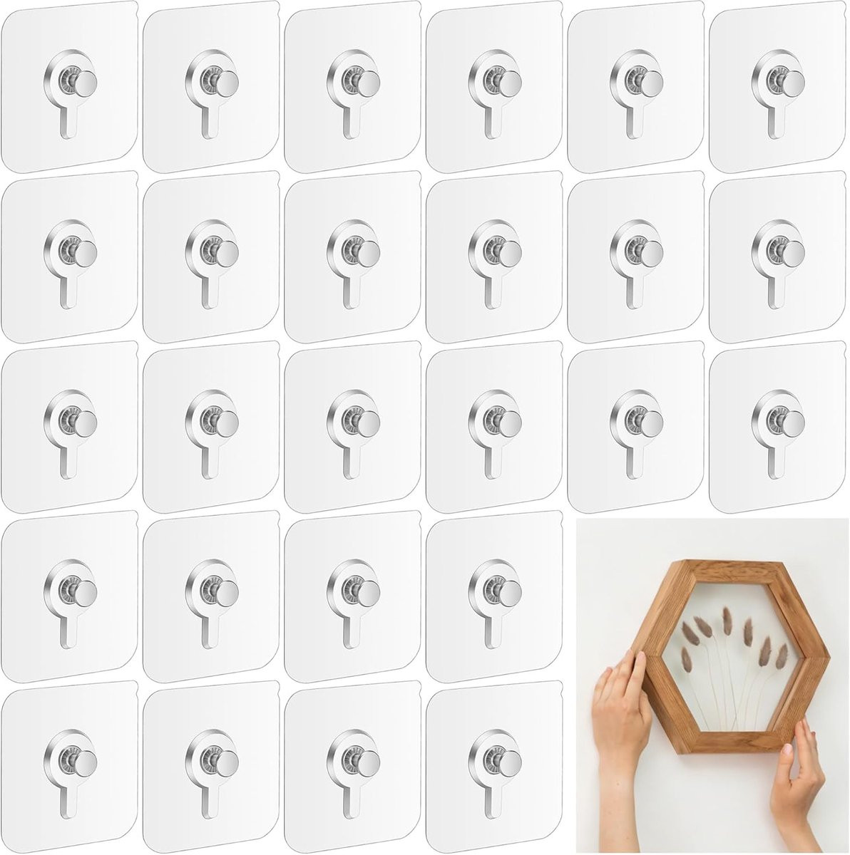 50 stuks zelfklevende transparante fotohaken voor fotolijsten zonder boren - ShopVlot