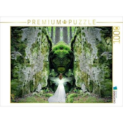 CALVENDO Puzzle Engel trifft Hüter der Felsen | 1000 Teile Lege-Größe 64x48cm Foto-Puzzle für glückliche Stunden