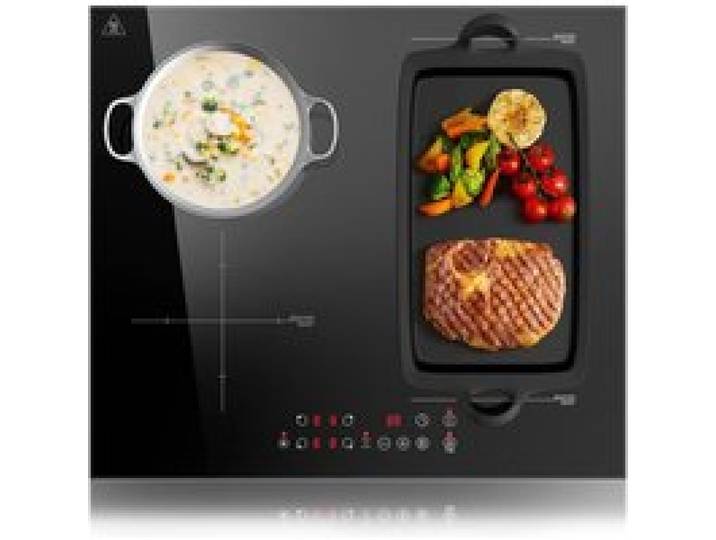 Plaque Induction 4 Feux 60cm Encastrable - Zone Flexible Commande Tactile 6000W 9 Niveaux Boost Minuterie 1-99 Min
