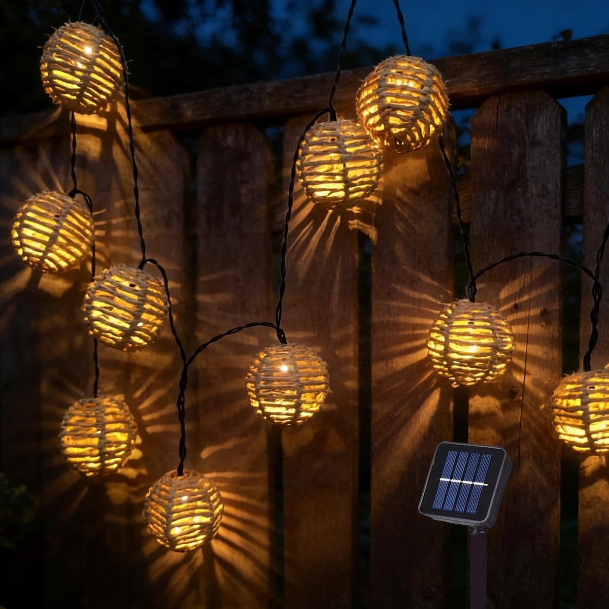 Lichtsnoer op zonne-energie voor buiten voor tuin en balkon