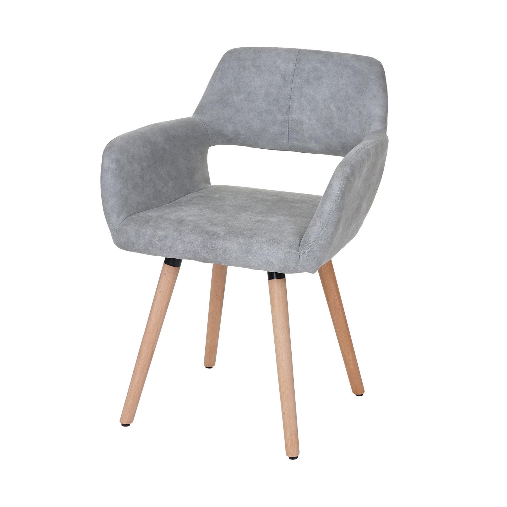Esszimmerstuhl MCW-A50 II, Stuhl Küchenstuhl, Retro 50er Jahre Design ~ Textil, vintage betongrau