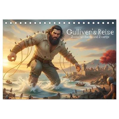 .Gulliver's Reise -Zwischen Riesen und Zwergen (Tischkalender 2027 DIN A5 quer), CALVENDO Monatskalender