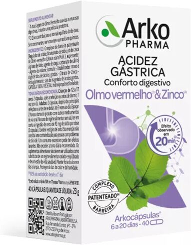 Arkopharma Acidez Gástrica Olmo Rojo & Zinc x40 Cáps.