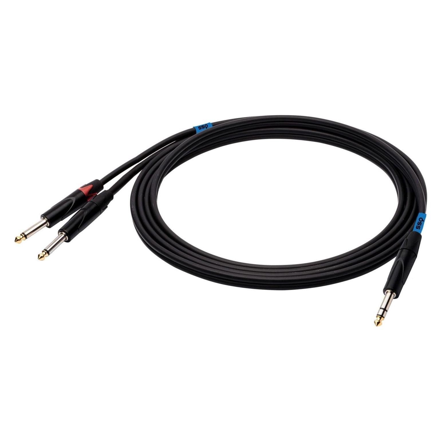 SSQ JSJM1 SS-1452 Kabel Jack Stereo - 2x Jack Mono 1 m Schwarz (1 m) (SS-1452)