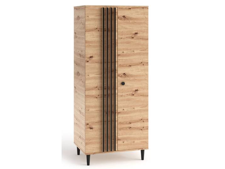 Feldmann-Wohnen Kleiderschrank Livia (1-St) 80x56x196cm Artisan Eiche schwarz