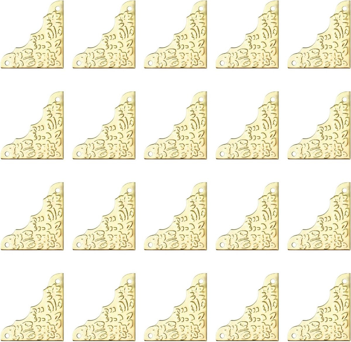 20 stuks Hoekbeschermers van massief messing in goud voor het beschermen van je meubels