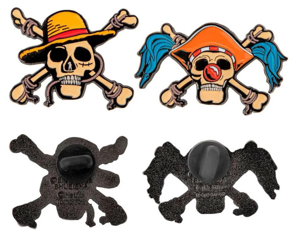Cinereplicas One Piece speldjes set van 2: Luffy en Buggy